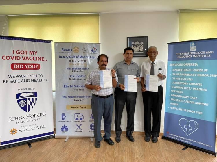 Kauvery Hospital partnerswith YRGCARE, Rotary Club of Madras East and CURI hospital to reach out to underprivileged communities in Chennai through free COVID vaccination camp