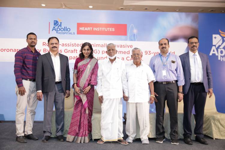 Apollo Hospitals in Chennai becomes the first hospital in India to have performed Robot-Assisted Cardiac Surgery on a 93 year old patient