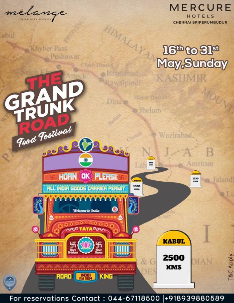 Mercure Chennai Sriperumbudur presents an culinary journey through ‘Grand Trunk Road’ from 16th to 31st May 2022