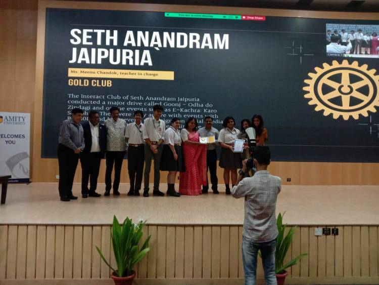 Seth Anandram Jaipuria School bags Gold Club Award by Rotary International District 3012