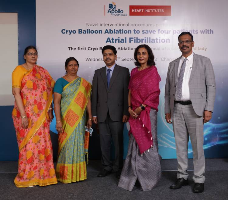 Apollo Hospitals performs novel interventional procedures to save Four patients with Atrial Fibrillation