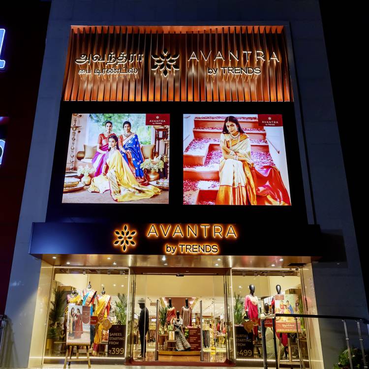 AVANTRA by TRENDS, an exclusive Saree & Ethnic Wear concept store designed exclusively for Women,from the house of Reliance Retail launches its 18th store in the country and 2nd stand-alone store in Tamil Nadu in Velachery, Chennai.