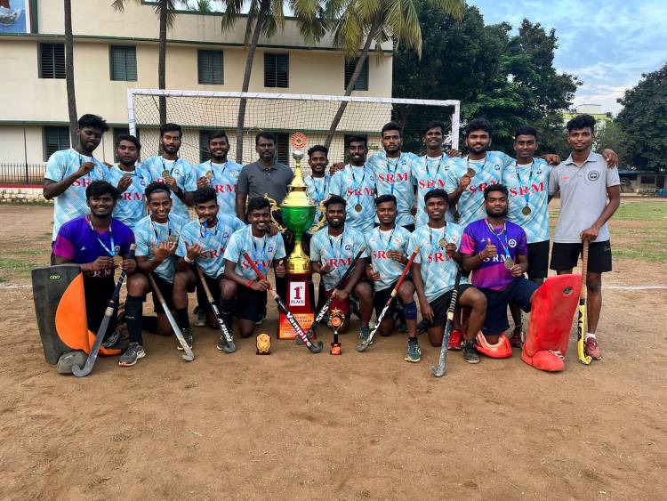 SRMIST Hockey Men Team won State Level Open Hockey Men Tournament @ Salem - Reg