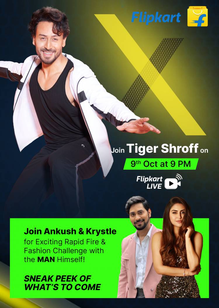 Meet Tiger Shroff LIVE on the Flipkart App, at 9PM on 9th October
