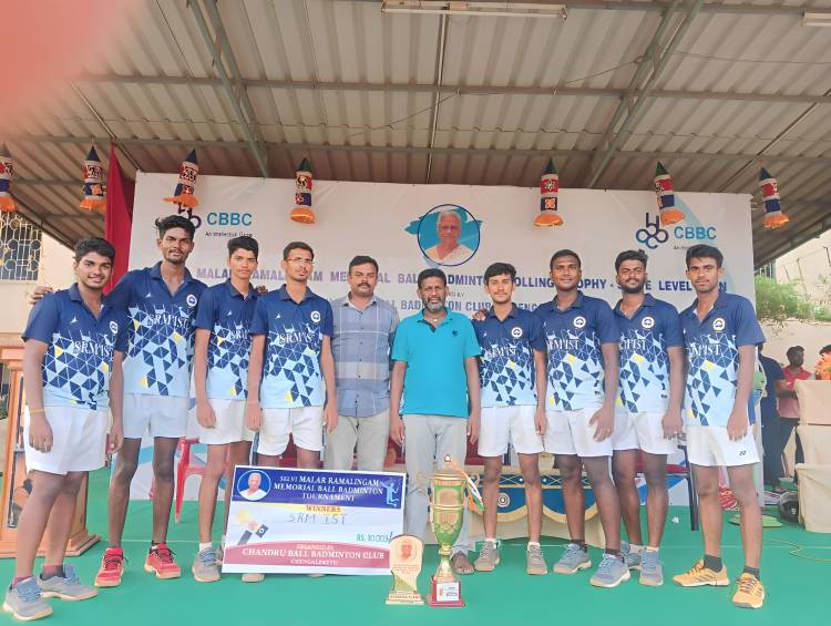 Our SRM Institute of Science and Technology Ball Badminton (Men) Team Won Gold Medal in the Malar Ramalingam Rolling Trophy “B” Grade State Level Invitation Ball Badminton Tournament from 20th to 21st May 2023 held at  Chandru Ball Badminton club,Chengalpet.