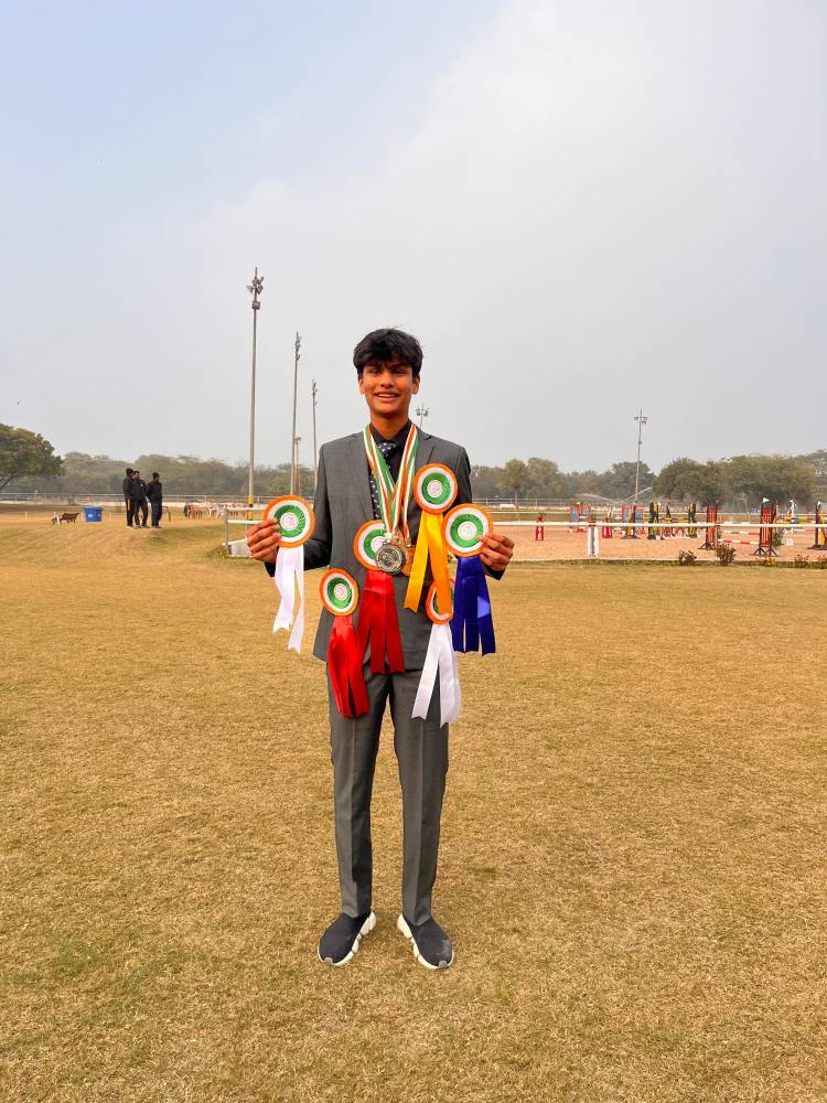 Shubh Chowdhari from Chennai Shines at Junior National Equestrian Championships with Commanding Young Rider Debut- clinching 2 GOLD and 1 Silver