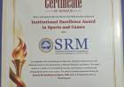 SRMIST Honoured with Institutional Excellence Award in Sports and Games by PEFI