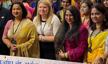 இங்கிலாந்து நாடாளுமன்றத்தில் தனது சாதனைகளுக்காக விருது பெற்று உரையாற்றிய ராதிகா சரத்குமார்