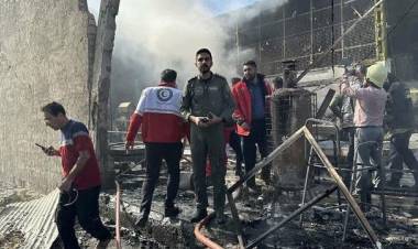 Military Helicopter Crashes into Market in Iran