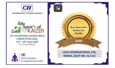 Lava International Wins Gold at 12th CII National Kaizen Circle Competition 2026 for Innovative Quality Improvement Initiative 