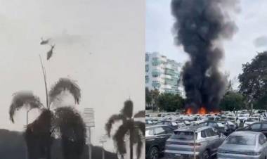 இரண்டு ஹெலிகாப்டர்கள் நேருக்கு நேர் மோதி விபத்து! – 6 பேர் உயிரிழப்பு