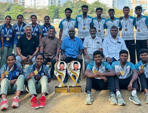SRMIST Ball Badminton Men's and Women's Team won the State Level Inter Collegiate Tournament