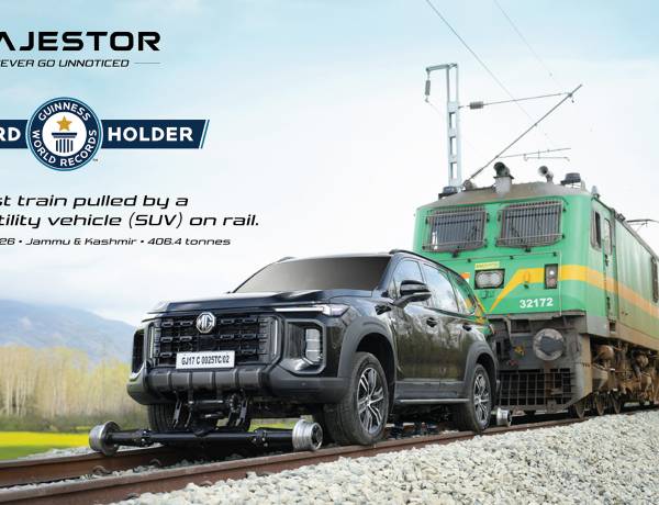 MG MAJESTOR, India’s First D+ Suv, sets a new GUINNESS WORLD RECORDS™ title feat. for Pulling The Heaviest Train by an SUV on Rail