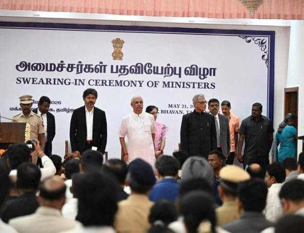 Tamil Nadu Cabinet expansion: Vijay inducts Srinath, Wilson among 23 Ministers