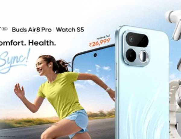  realme launches realme 16T Starting at INR 26,999 alongside realme Buds Air8 Pro and realme Watch S5