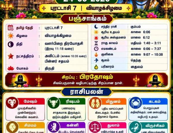 இன்றைய ராசி பலன் 24 செப்டம்பர் 2026 