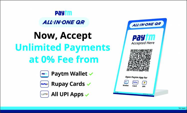 Paytm launches All-in-One QR for merchants with unlimited payments at 0
