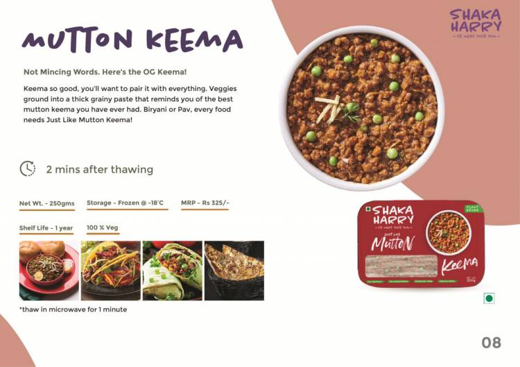 Shaka Harry, best performing plant-based meat brand raises seed funding of US$ 2 Million led by Better Bite Ventures, Blue Horizon and Panthera Peak