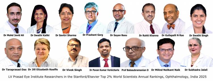 LVPEI Researchers Shine in Stanford/Elsevier Top 2% World Scientists Rankings 2025