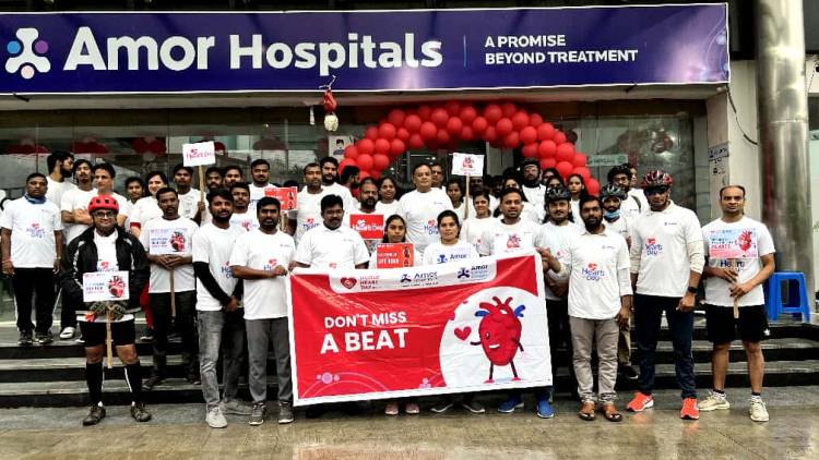 Amor Hospitals hosts a Walkathon & Cardio awareness camp to mark World Heart Day