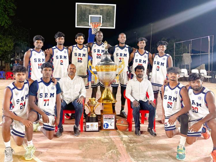 Our SRMIST Basketball Men’s Team Won the Gold Medal in the Karan Memorial State Level Basketball Men’s Tournament