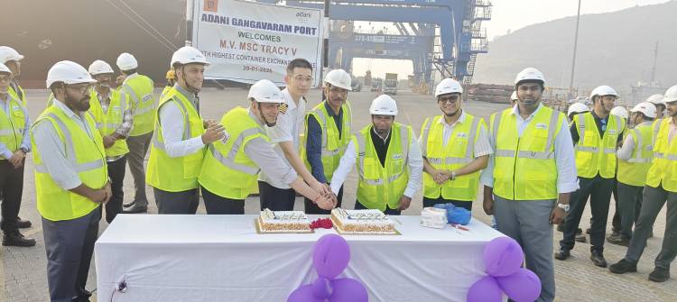 Adani Gangavaram Port Sets New Benchmark with Highest-Ever Single Transaction Handling of 3,400 TEUs