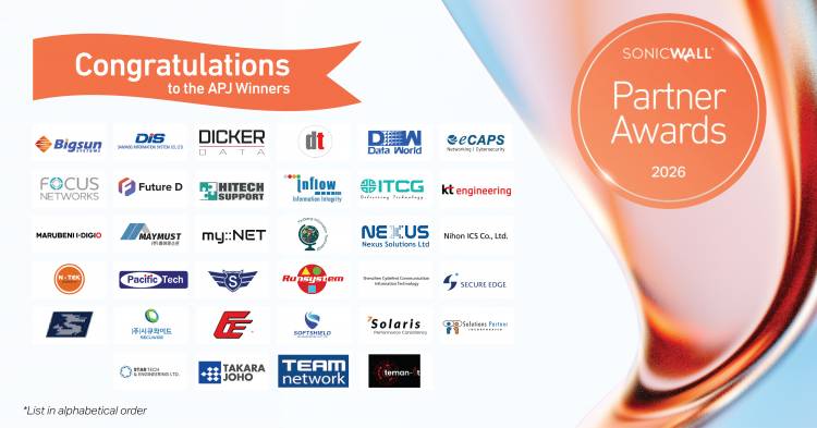 SonicWall Celebrates Its Best Partners Yet with the 2026 Partner Awards