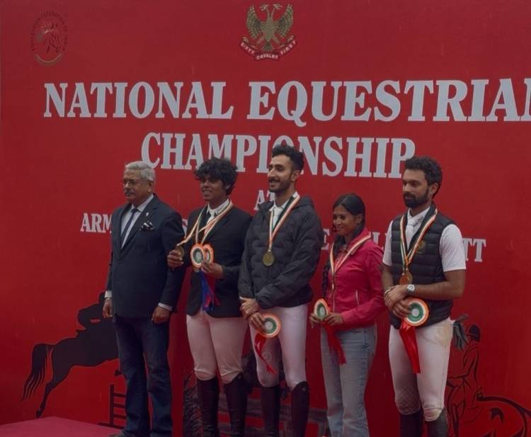 SRMIST Horse Rider E. Surya Aaditya Wins Gold and Silver at Senior National Equestrian Championship 2026 