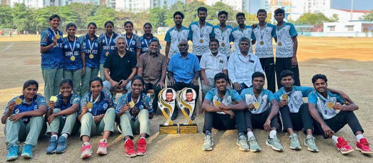 SRMIST Ball Badminton Men's and Women's Team won the State Level Inter Collegiate Tournament