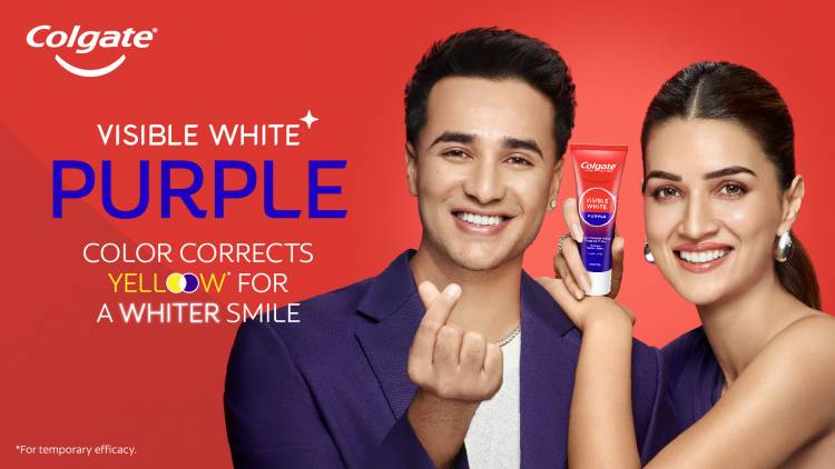 Kriti Sanon and Abhishek Sharma unveil "The Beauty Secret" : A Whiter Smile with Colgate Visible White Purple 