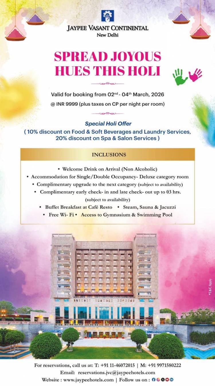 Holi Experiences across Jaypee Resorts, Taj Hotels and Aahana Resorts