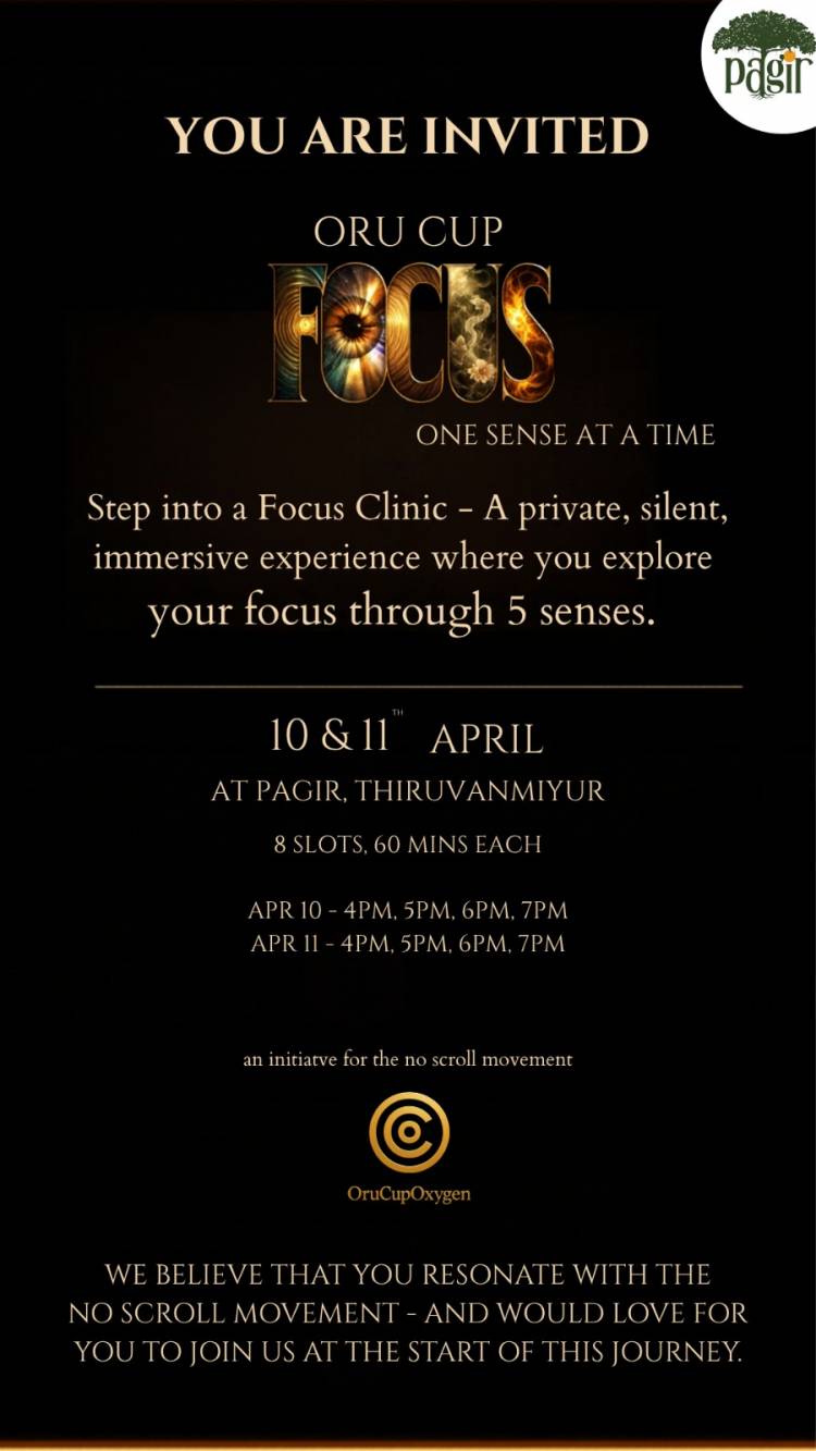 OruCupOxygen Launches a No-Scroll Movement for Mental Wellness; Introduces Immersive “Oru Cup Focus” Experience in Chennai