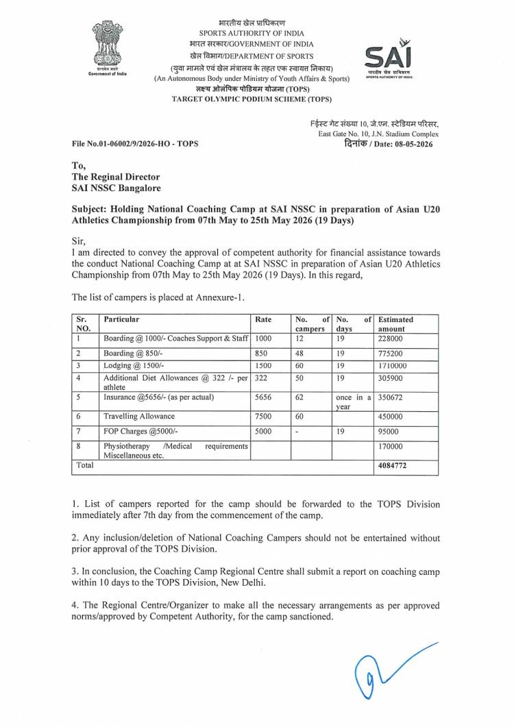 SRMIST Athlete Sadhana Ravi to Represent India at Asian U-20 Athletics Championship 