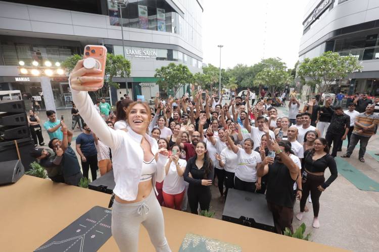 Elan Group Celebrates International Yoga Day with Bollywood Sensation Elnaaz Norouzi through Soulset at Elan Miracle Mall