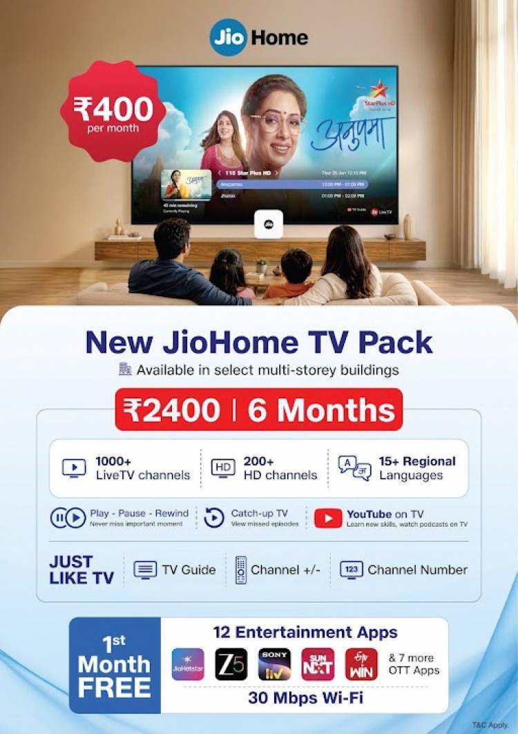 JIO REVOLUTIONIZES TELEVISION IN TAMIL NADU WITH 'JIO HOME TV PACK'