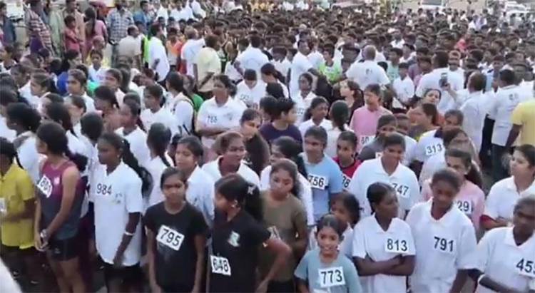தேனியில் ‘வீ த லீடர்ஸ்’ அமைப்பு நடதிய போதைப்பொருள் எதிர்ப்பு விழிப்புணர்வு மாரத்தான் போட்டி