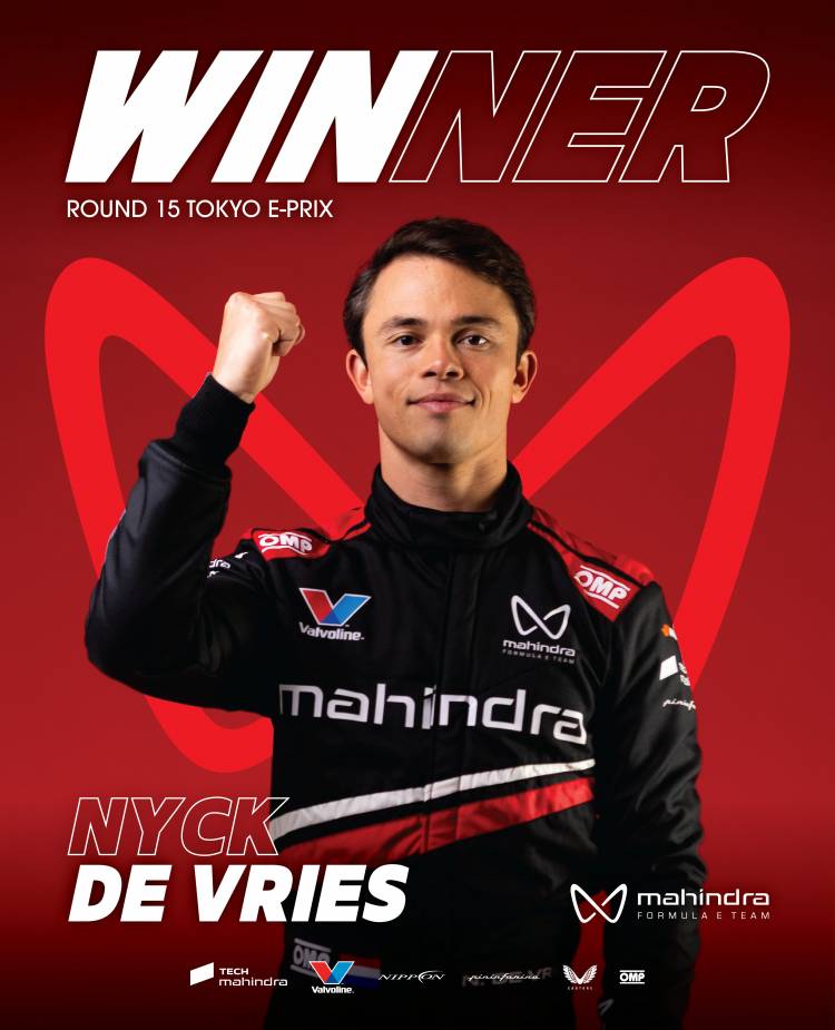 Mahindra Racing's De Vries storms to victory in rollercoaster Tokyo E-Prix