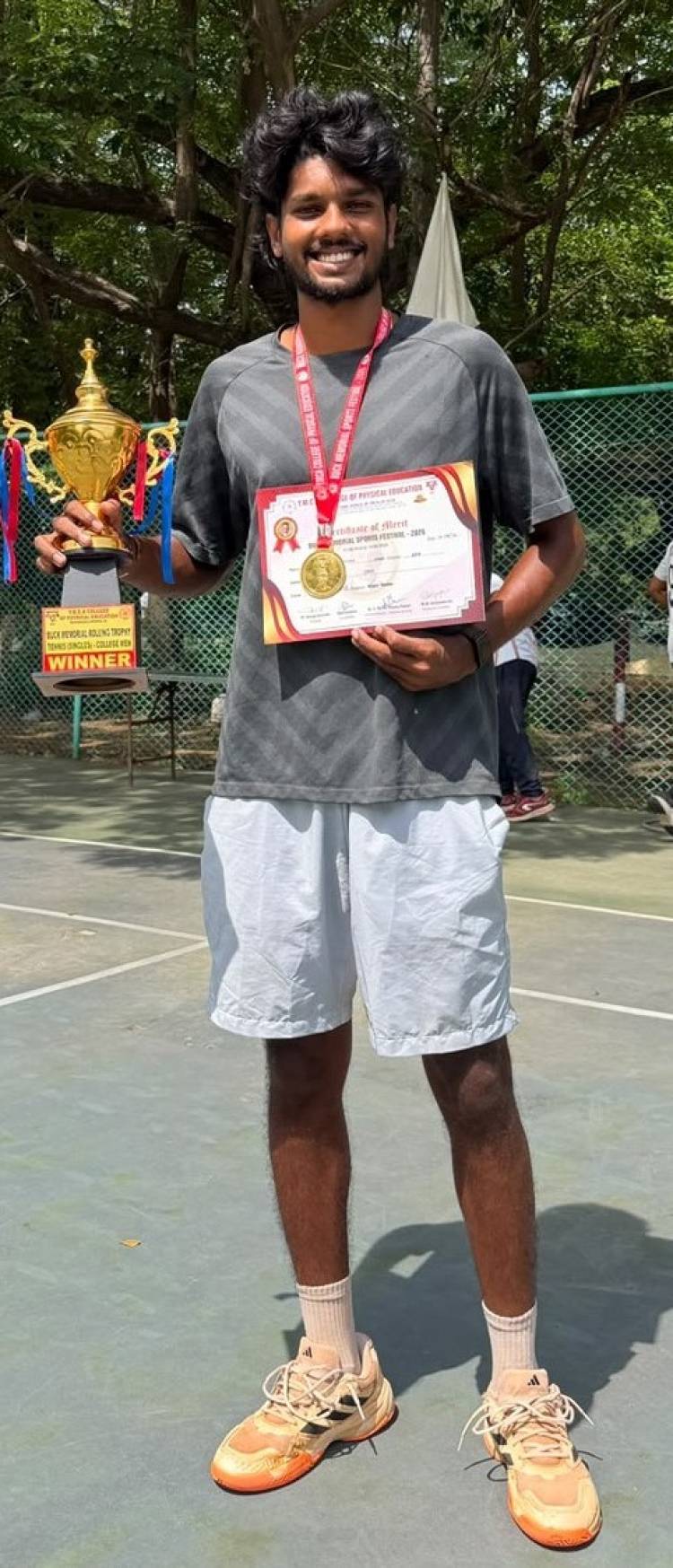 SRMIST Tennis Player Hasan Mohammed Wins Gold Medal at Buck Memorial Sports Festival (2026)