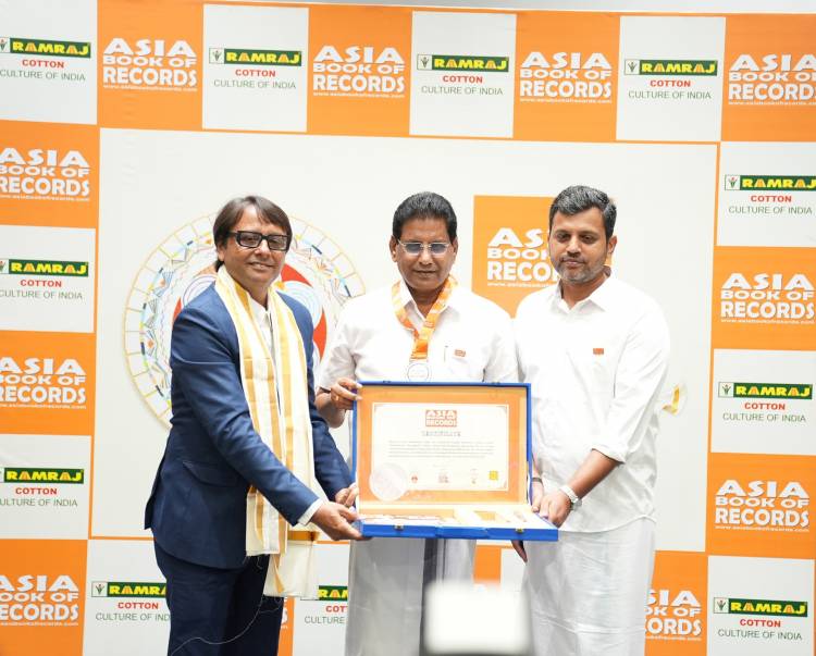 Ramraj Cotton Creates Asia’s Biggest Pookkalam Using 3,000 Dhotis, Sets a New Record for Onam Celebrations