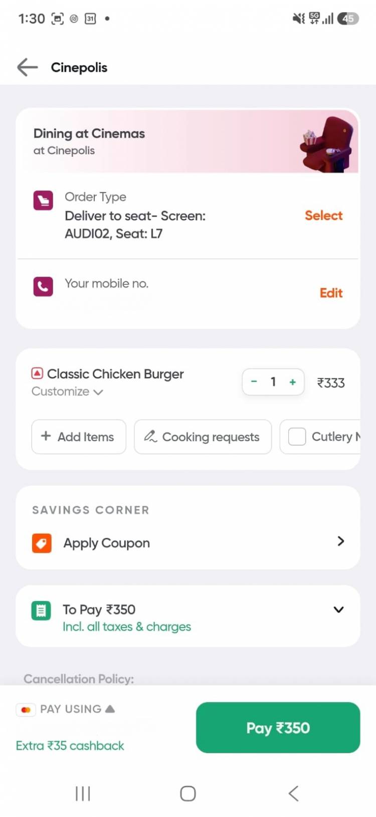 Swiggy Dineout Launches ‘Order-in-Cinemas’ to Make Movie-Time Snacking More Convenient:  Partners with Cinepolis, Asian Cinemas & PoS Aggregators