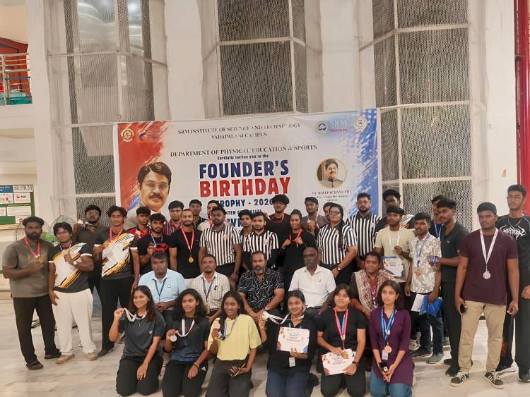SRMIST Vadapalani Campus Successfully Hosts Founder’s Birthday Trophy 2026 – Intercollegiate Arm-Wrestling Tournament
